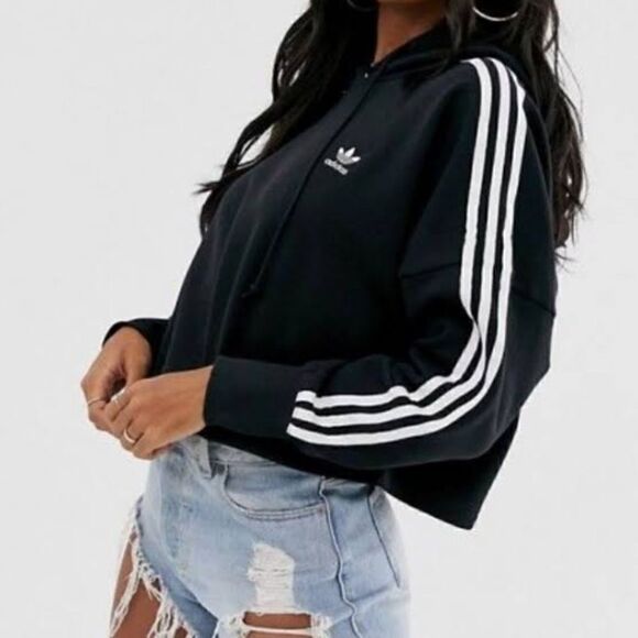adidas ADICOLOR CLASSICS CROP HOODIE size S - Picture 1 of 7